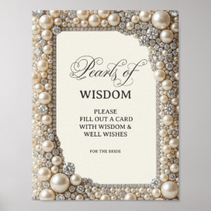 Elegante Parels van Wijsheid Bruidsuitnodiging Poster
