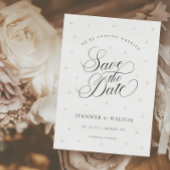 Elegante Parels Wedding Save the Date Kaart