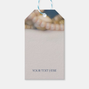 Elegante Parels & Zee Schelpen Tropisch Strand Bru Cadeaulabel