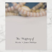 Elegante Parels & Zeeschelpen Strand Wijn Labels Wijn Etiket (Enkel label)