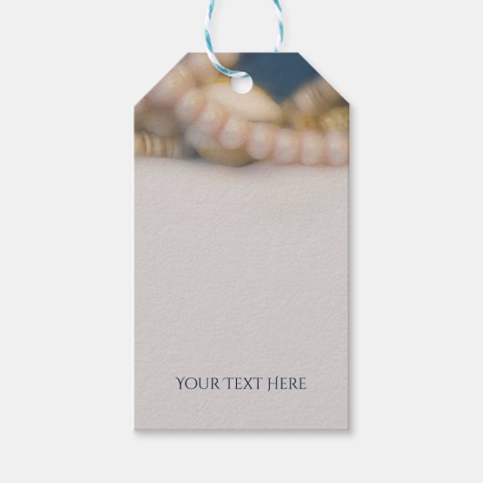 Elegante parels & zeeschelpen Tropische strand bru Cadeaulabel (Voorkant)