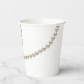 Elegante Parelsnoer Bruidsjurk Shower Papieren Bekers (Achterkant)
