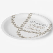Elegante Parelsnoer Bruidsmeisjesfeest Papieren Bordje (Gekanteld)