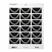 Elegante Parelsnoer op Zwart Etiket (Full Sheet)