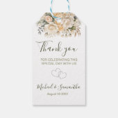 Elegante Parelwitte en Ivoorroze Bruiloft Cadeaulabel (Achterkant)