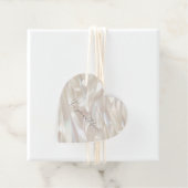 Elegante Parelwitte Schelp Abstract Bedankjes Labels (In situ)
