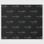 Elegante paren namen & monogram cadeaupapier (Vlak)