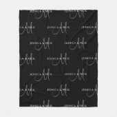 Elegante paren namen & monogram fleece deken (Voorkant)