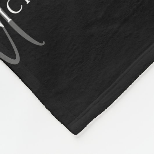 Elegante paren namen & monogram fleece deken (Hoek)