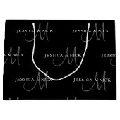 Elegante paren namen & monogram groot cadeauzakje (Voorkant)