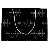 Elegante paren namen & monogram groot cadeauzakje (Achterkant)