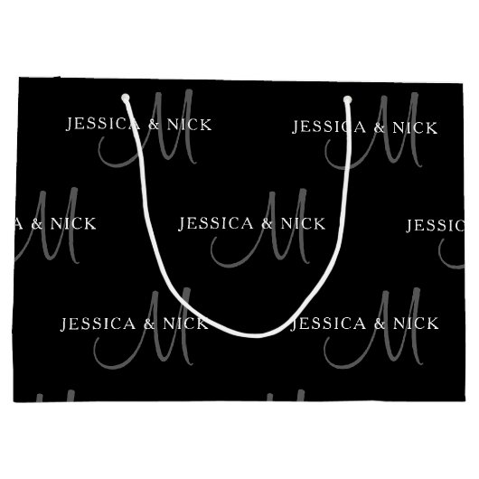 Elegante paren namen & monogram groot cadeauzakje (Achterkant)