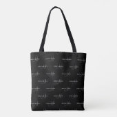Elegante paren namen & monogram tote bag (Achterkant)