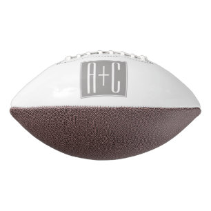 Elegante Paren Wit & Grijze Initails American Football