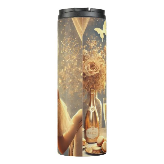 Elegante Parijse avondviering scene Thermosbeker (Achterkant)