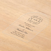 Elegante  Parijse bruiloft Transparant Boog Acryl Uitnodigingen (Laagn)