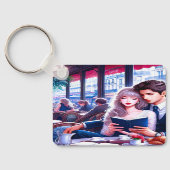 Elegante Parijse Café Datum: Een romantische ontsn Sleutelhanger (Achterkant)