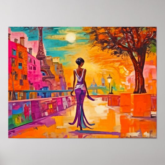 Elegante Parijse print, waarde Poster papier (mat) (Voorkant)