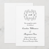 Elegante  Parijse zwart-wit bruiloft Kaart (Voorkant / Achterkant)