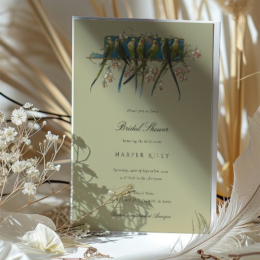 Elegante Parkiet Bruids Douche Uitnodiging