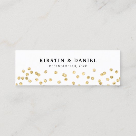 Elegante Party Gratis Drink Voucher | witgoud Mini Visitekaartje (Achterkant)