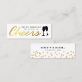 Elegante Party Gratis Drink Voucher | witgoud Mini Visitekaartje (Voorkant / Achterkant)