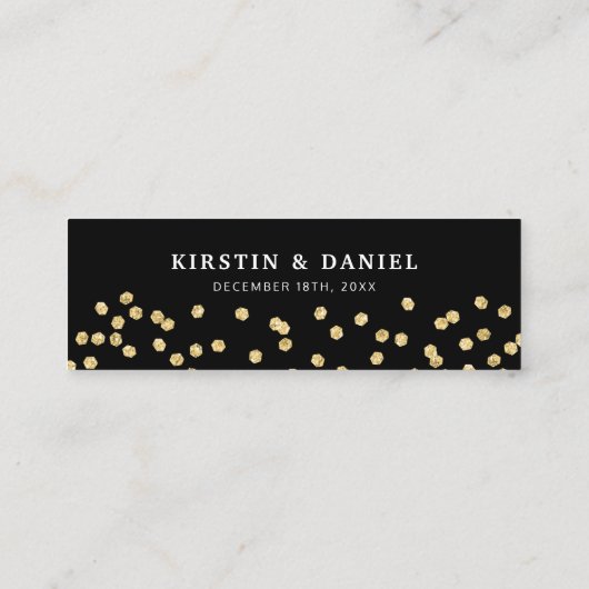 Elegante Party Gratis Drink Voucher | zwart goud Mini Visitekaartje (Achterkant)