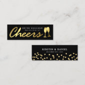 Elegante Party Gratis Drink Voucher | zwart goud Mini Visitekaartje (Voorkant / Achterkant)