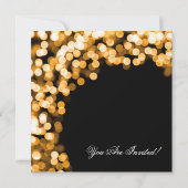 Elegante Party Invitation Gold Sparkly Black Kaart (Achterkant)