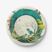 Elegante Party Pappteller mit Naturmotiv Papieren Bordje (Voorkant)