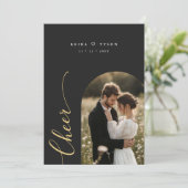 Elegante Pas getrouwd Cheer Script Foto Kerst Kaar Feestdagenkaart (Staand voorkant)