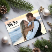 Elegante Pas getrouwd eerste kerstfoto Feestdagenkaart