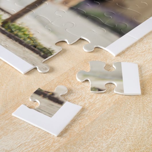 Elegante Pas getrouwd Fotocollage bruiloft Jubileu Legpuzzel (Zijkant)