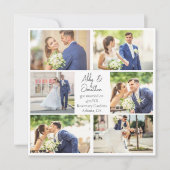 Elegante Pas getrouwd Fotocollage Moderne bruiloft Aankondiging (Voorkant)