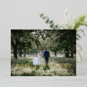 Elegante Pas getrouwd Getrouwd & Vrolijk Folie Vak Folie Feestdagenkaart (Staand Voorkant)