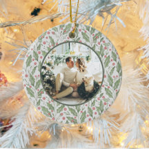 Elegante Pas Getrouwd Nieuwgetrouwd Foto Kerstmis