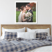 Elegante Pas getrouwd Paar Bruiloft Foto Monogram Canvas Afdruk (Insitu (Slaapkamer))