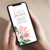 Elegante Pasen Brunch Bloemen Kaart