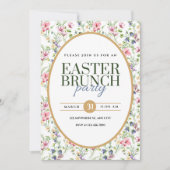 Elegante Pasen Brunch Party Bloemen Aankondiging (Voorkant)