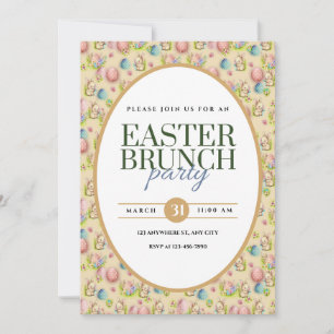 Elegante Pasen Brunchen Partij Aankondiging