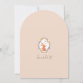 Elegante Pasen Bunny Crest Spring Floral Verjaarda Kaart (Achterkant)