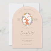 Elegante Pasen Bunny Crest Spring Floral Verjaarda Kaart (Voorkant)