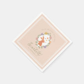 Elegante Pasen Bunny Crest Spring Floral Verjaarda Servet (Hoek)