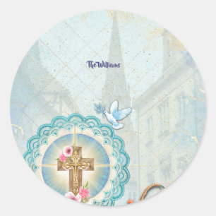 Elegante Pasen Cupcake Versiersels Ronde Sticker