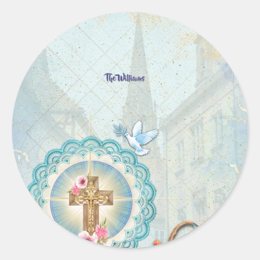 Elegante Pasen Cupcake Versiersels Ronde Sticker (Voorkant)