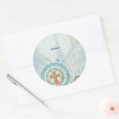 Elegante Pasen Cupcake Versiersels Ronde Sticker (Envelop)