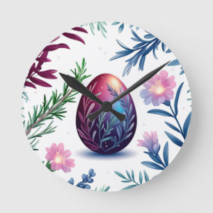 Elegante Pasen Ei Botanische Kunst Ronde Klok