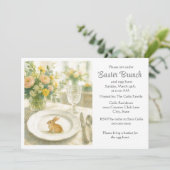 Elegante Pasen Holiday Brunch Kaart (Staand voorkant)