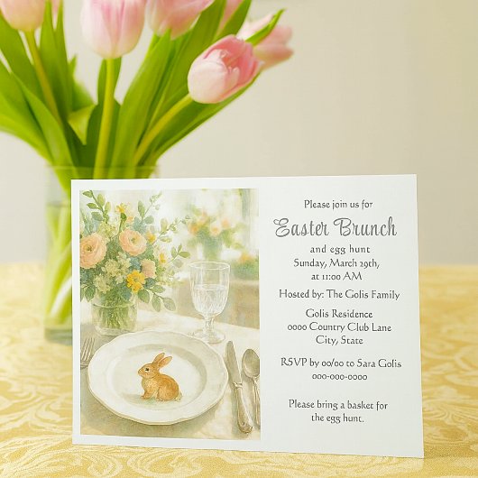 Elegante Pasen Holiday Brunch Kaart