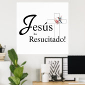 Elegante Pasen "Jesús ha resucitado" Spaans Poster (Thuiskantoor)